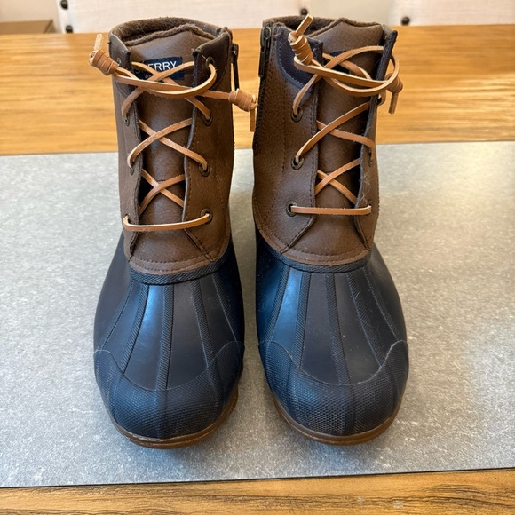 Sperry Top-Sider Saltwater Duck Boots Brown & Navy Blue Women’s Size 8M - Picture 5 of 12